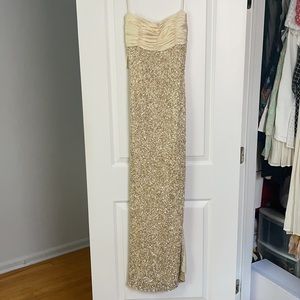 Gold Sequin Beaded Gown